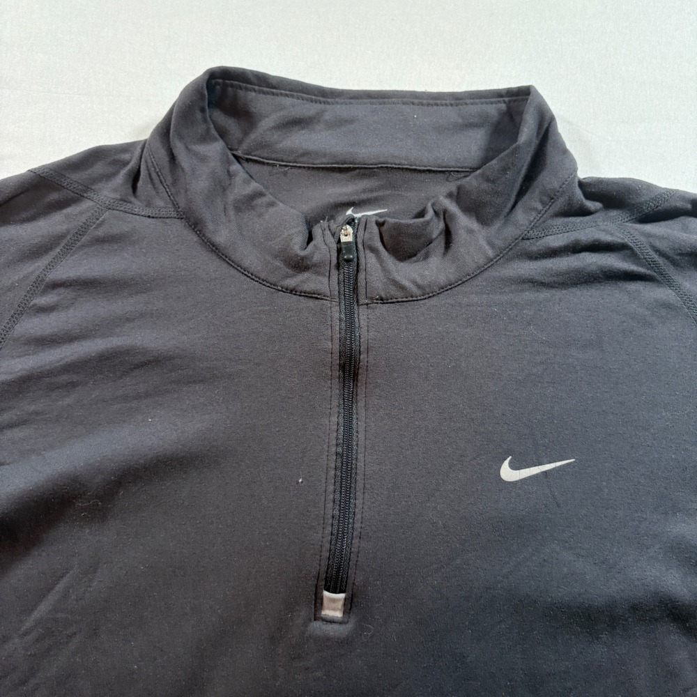 Nike Dri-FIT Quarter Zip Pullover Mens XL Black Athletic Long Sleeve Running Top